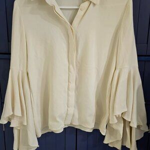 CREAM CAROLINA HERRERA BLUSE SIZE 8